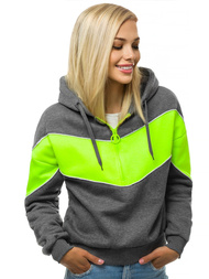 Bluza z kapturem damska grafitowa OZONEE JS/KSW2036