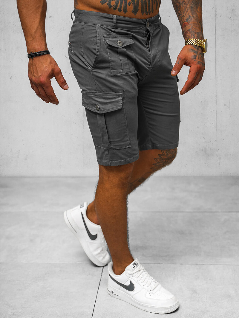 Spodenki męskie chino grafitowe OZONEE NB/MP0188GS