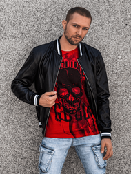 Kurtka skórzana męska czarna OZONEE JB/JP1132