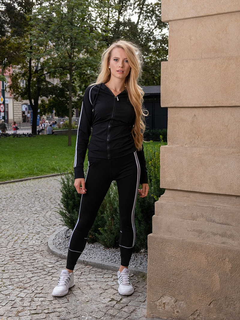 Komplet dresowy trzyczęściowy czarny OZONEE JS/YW06018/1/11