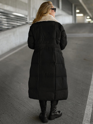 Płaszcz zimowy damski pikowany czarno-biały OZONEE JS/16M9168/392B