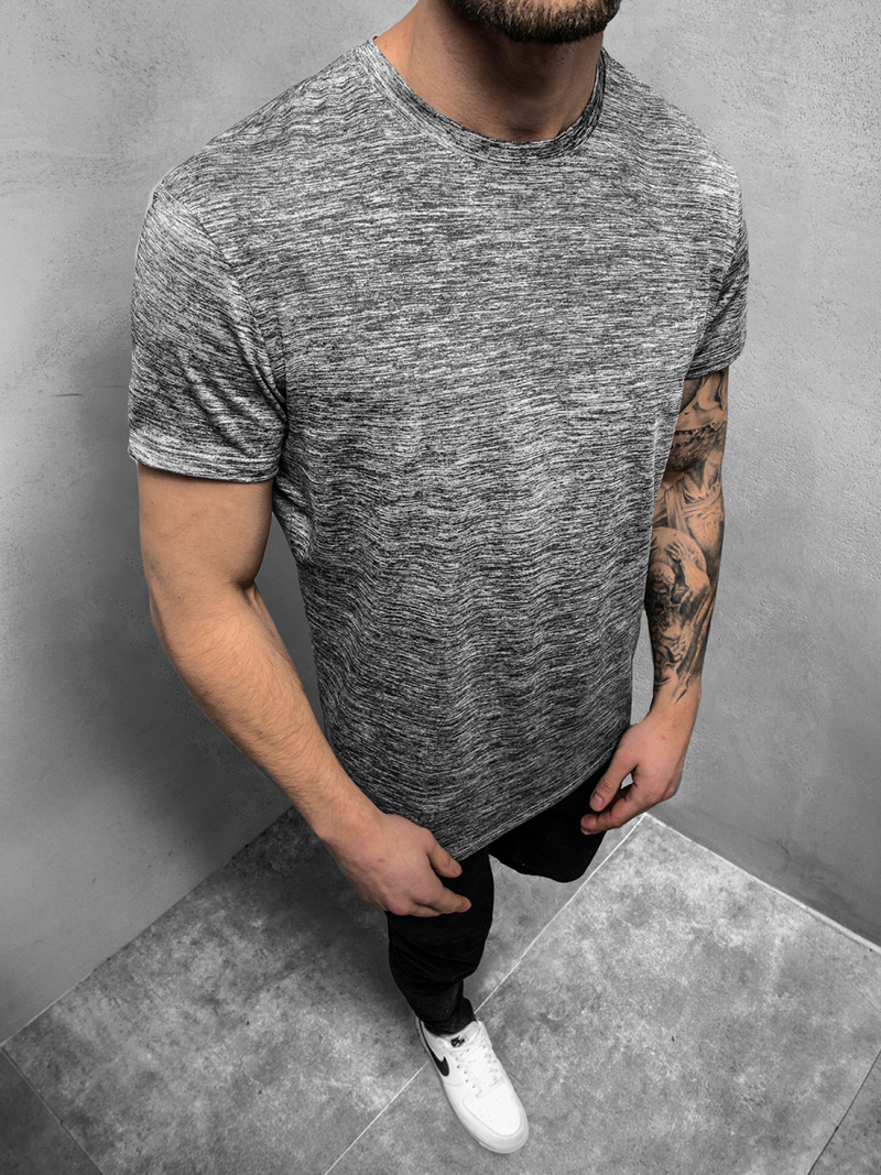 T-Shirt męski grafitowy OZONEE JS/S01Z