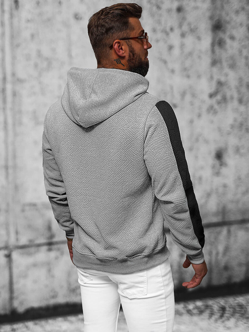 Bluza z kapturem męska szara OZONEE JS/3B579