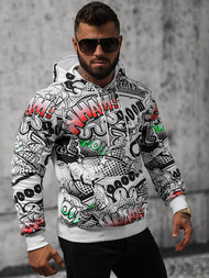 Bluza z kapturem męska biała OZONEE O/B270