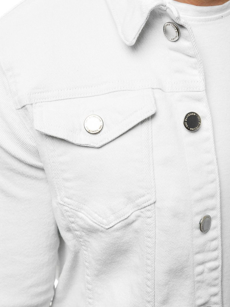 Kurtka jeans męska biała OZONEE G/620