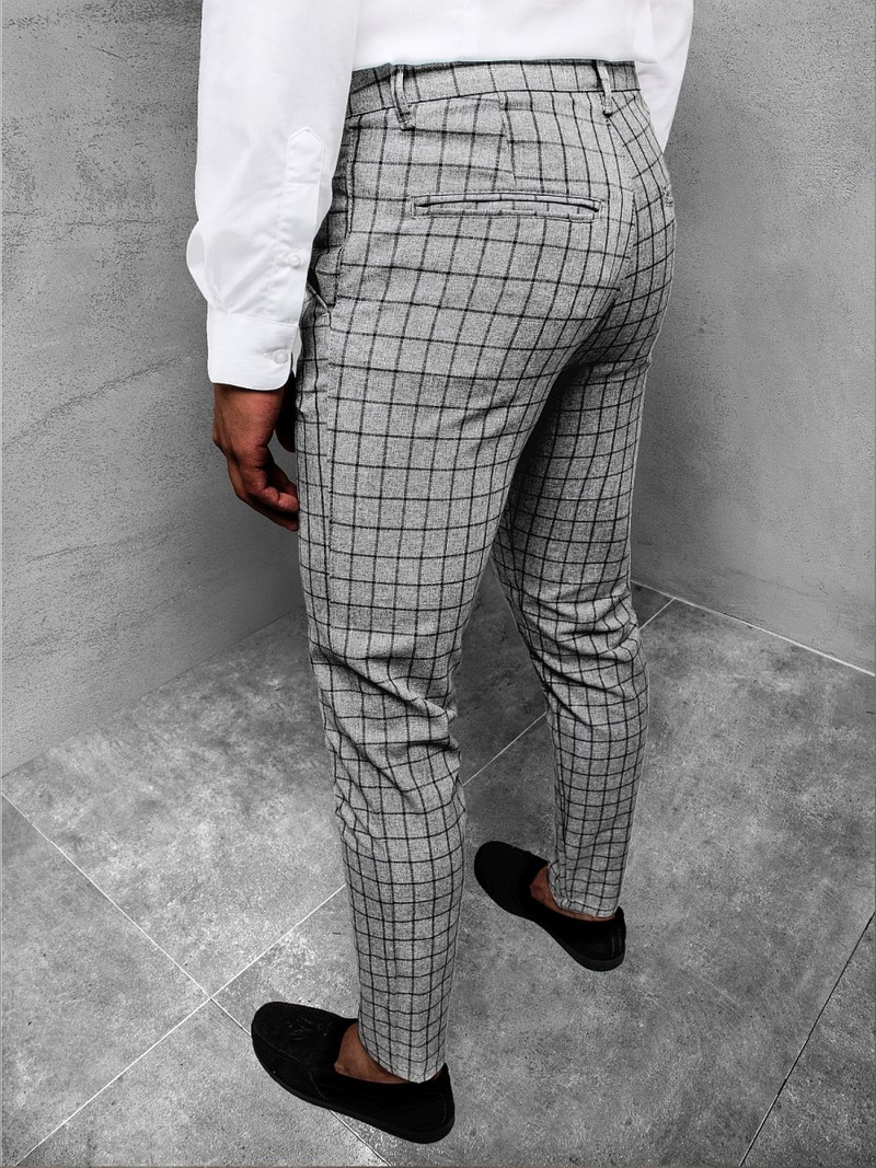 Spodnie męskie chino materiałowe szare OZONEE DJ/5510