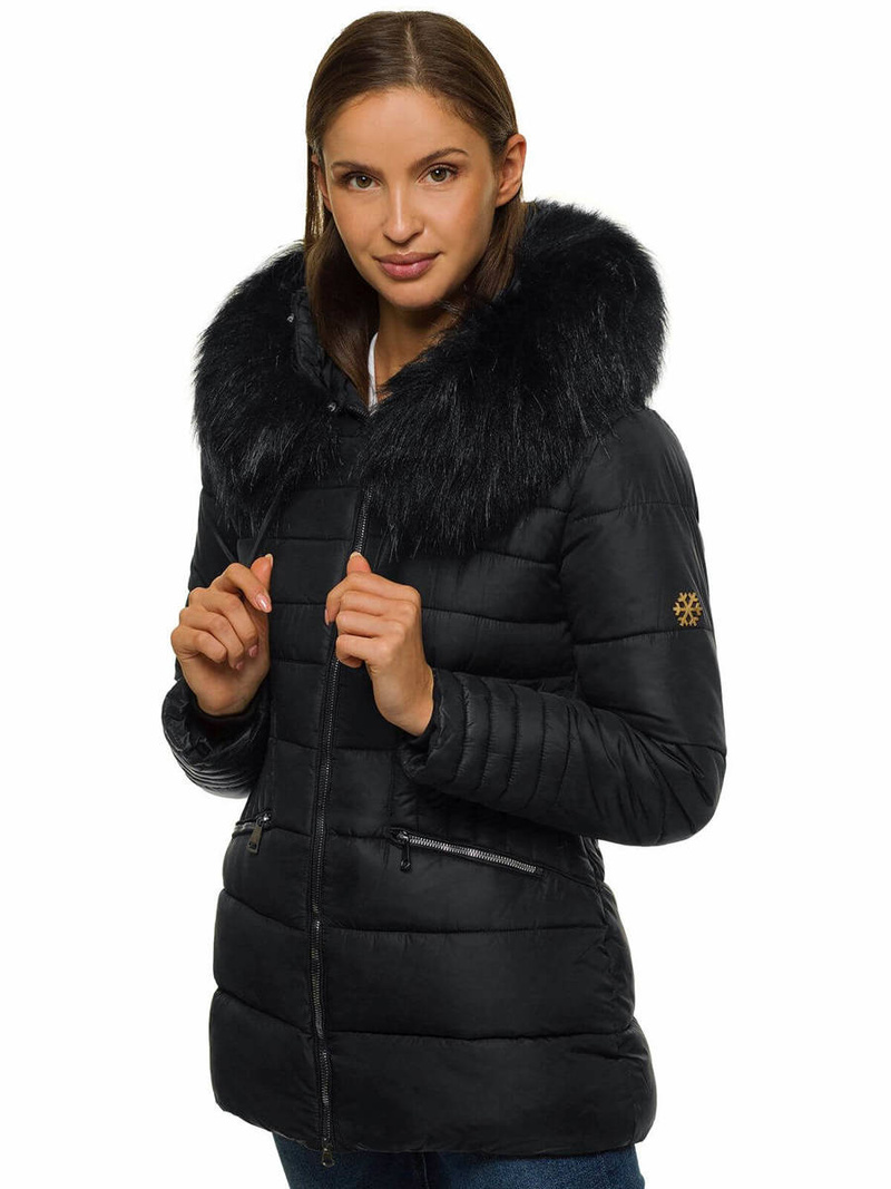 Kurtka zimowa damska czarna OZONEE O/SW027/1