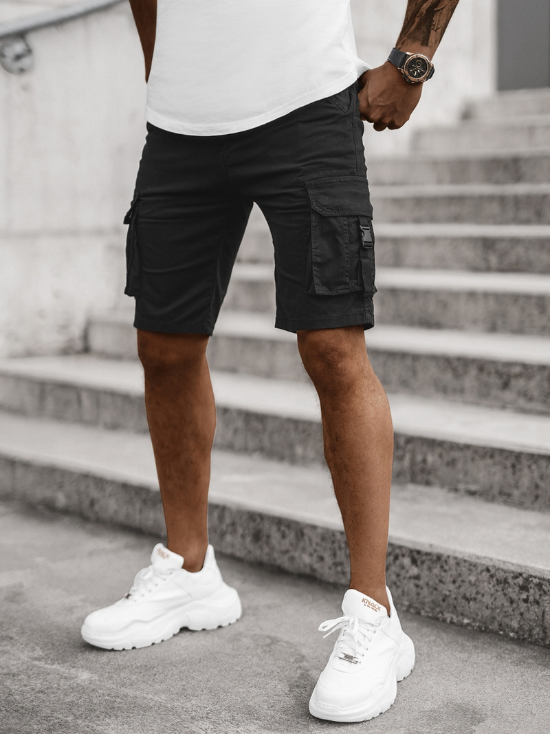 Spodenki męskie chino czarne OZONEE T/BB70009/1