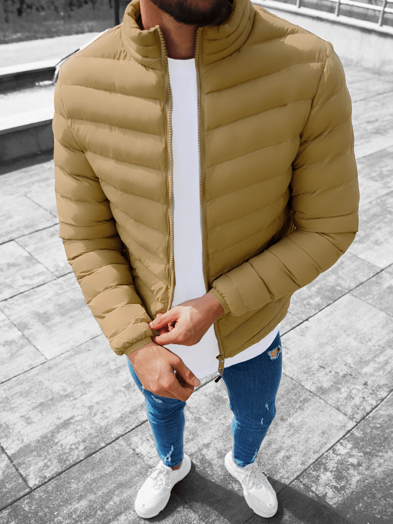 Kurtka męska przejściowa beżowa OZONEE JS/SM70/11