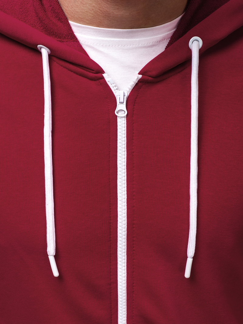 Bluza z kapturem męska bordowa OZONEE A/1009Z