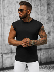 Koszulka bez rękawów męska czarna OZONEE O/1265Z