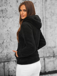 Bluza damska rozpinana z kapturem czarna OZONEE JS/HH007/1Z