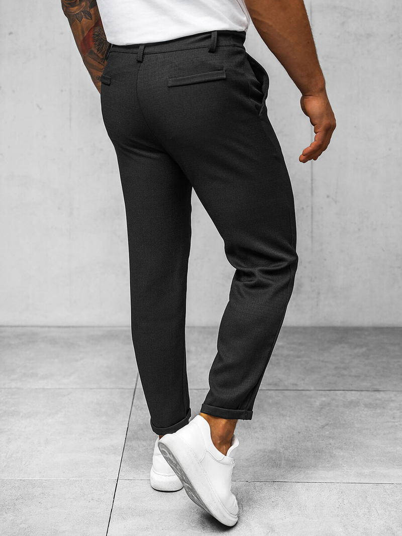 Spodnie męskie chino czarne OZONEE O/K971SP