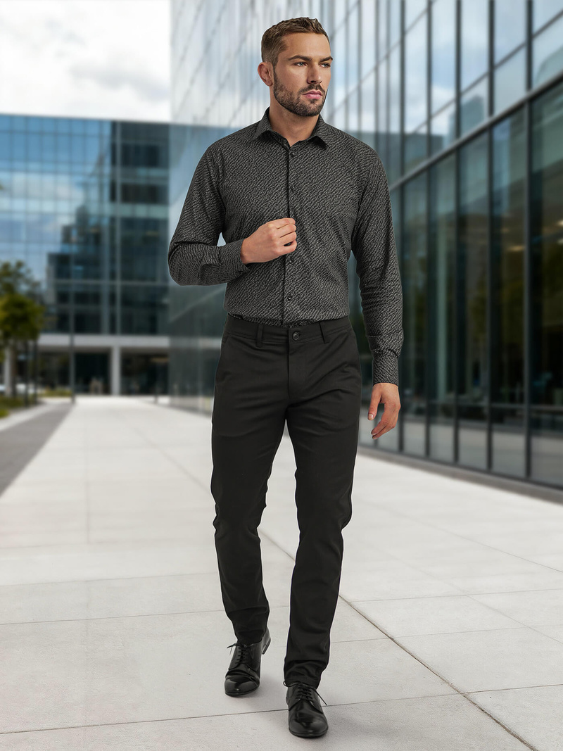 Cорочка чоловіча чорна OZONEE V/V184