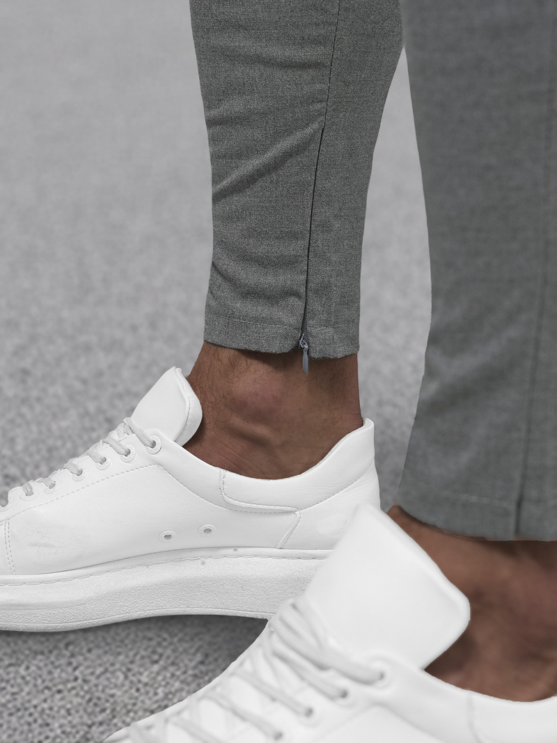 Spodnie męskie chino materiałowe ciemno-szare OZONEE DJ/3300