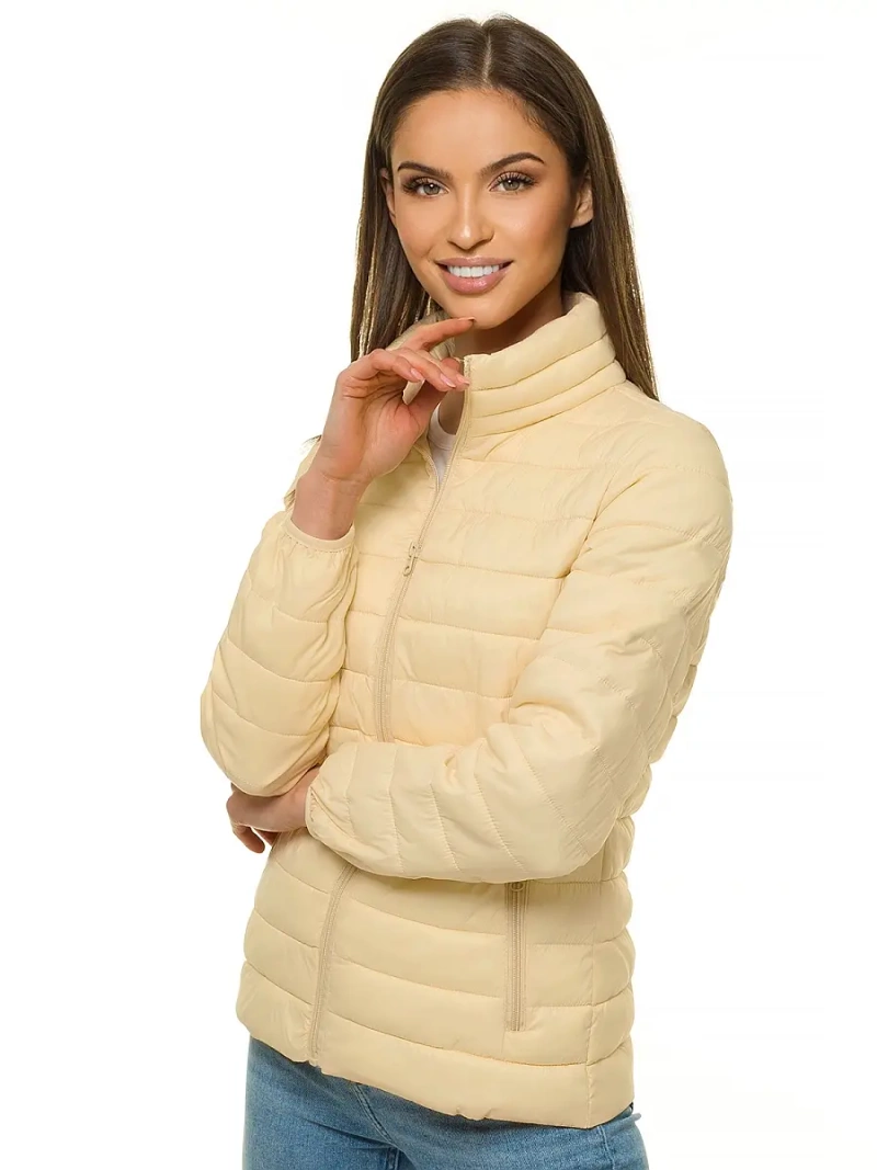 Kurtka przejściowa damska pikowana beżowa OZONEE JS/20311