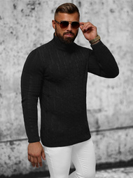 Sweter męski golf czarny OZONEE L/2665Z