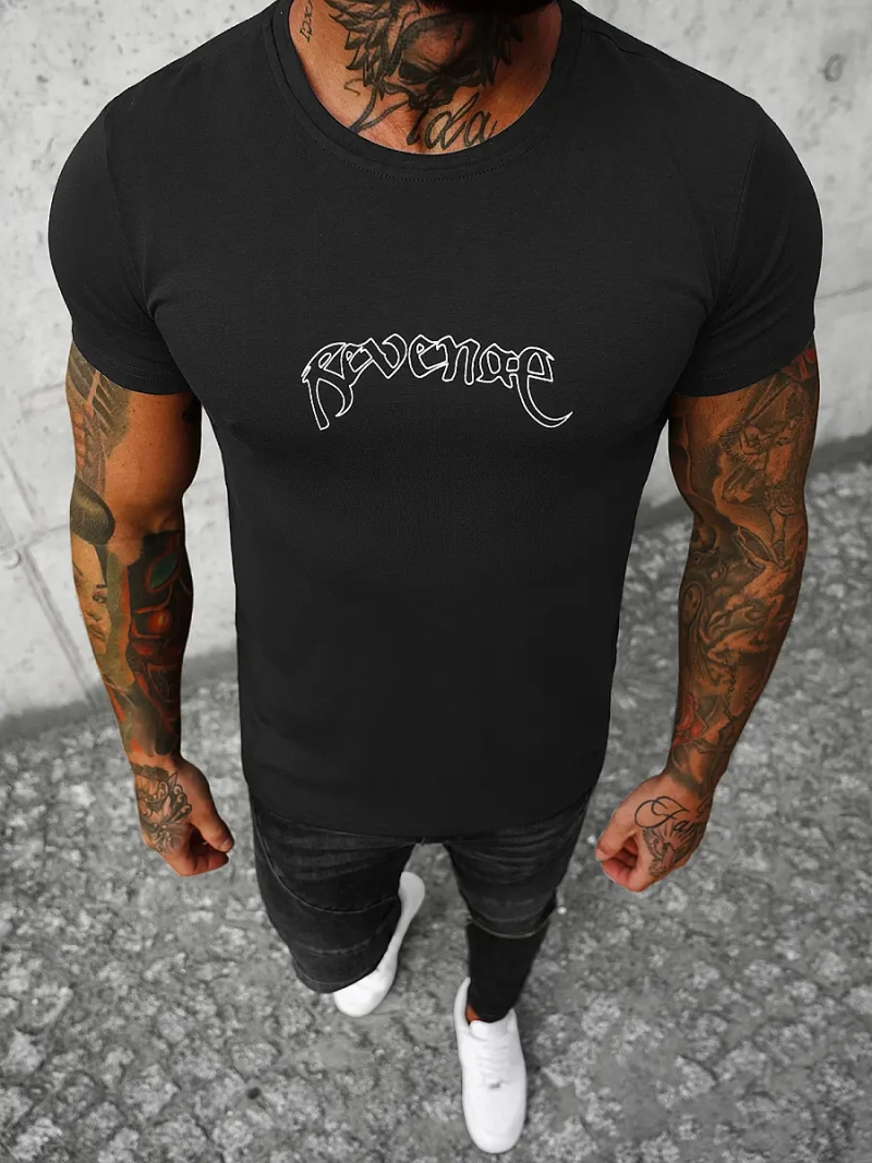 T-Shirt męski czarny OZONEE O/T108/3