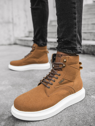 Sneakersy wysokie camelowe OZONEE KN/404