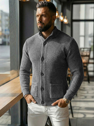 Sweter męski grafitowy OZONEE NB/MM6020/3Z