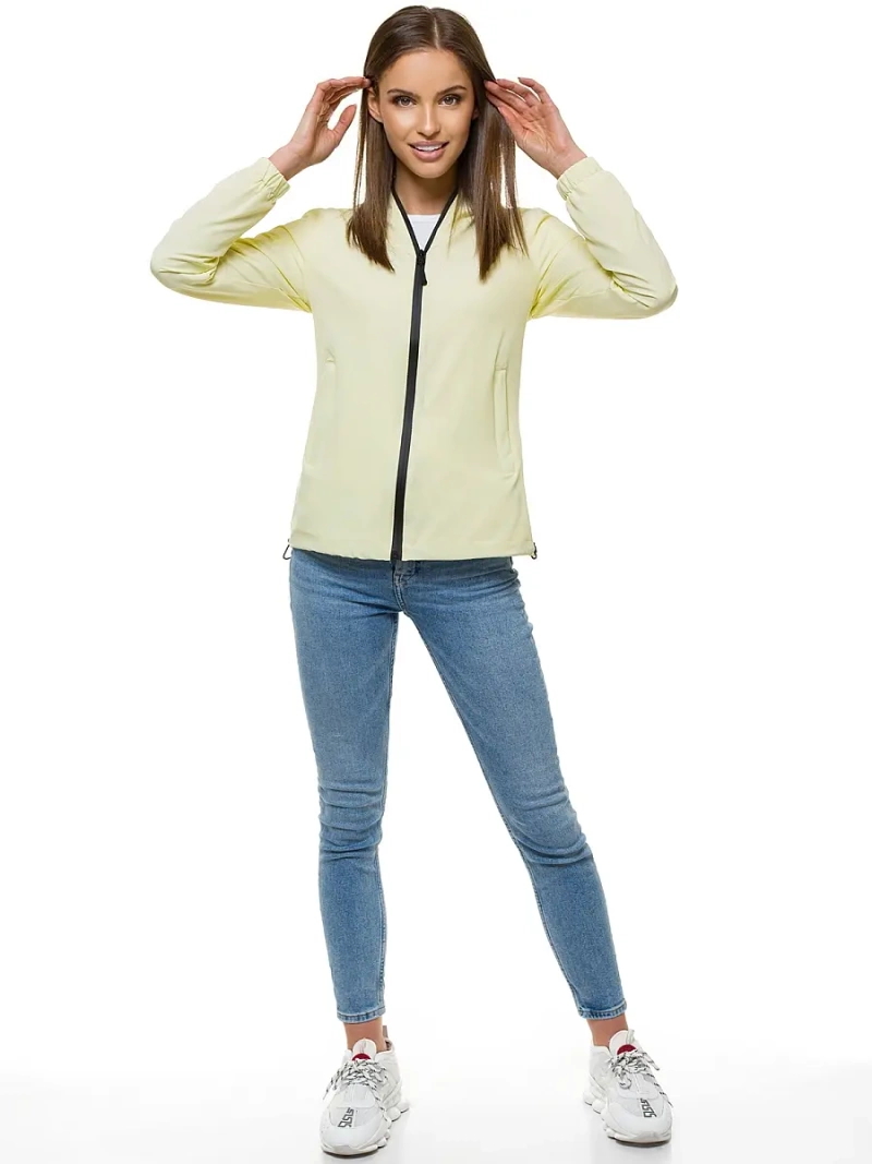 Kurtka przejściowa damska jasno-żółta OZONEE JS/HH036/59
