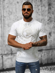 T-shirt męski slim fit biały OZONEE NB/MT3052