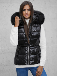 Стьобаний жіночий жилет чорний OZONEE O/DK027/1Z