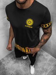 T-Shirt męski czarny OZONEE JS/SS11095Z