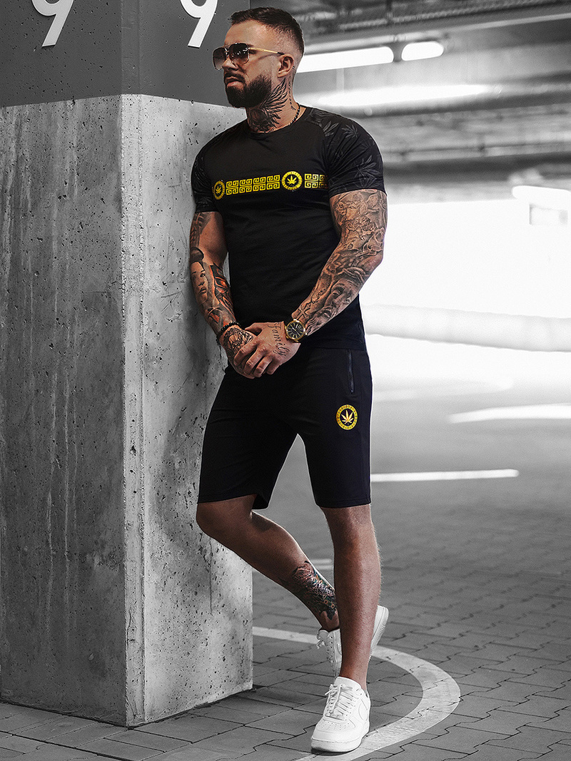 Komplet dresowy męski czarny OZONEE O/HM760Z