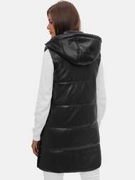 Стьобаний жіночий жилет чорний OZONEE O/AY756