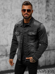 Чоловіча джинсова куртка Чорна OZONEE NB/MJ506NZ