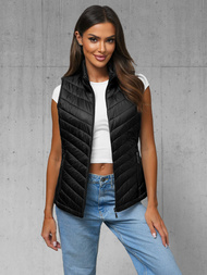 Kamizelka damska pikowana czarna OZONEE JS/16M9063/392