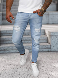 Spodnie jeansowe męskie niebieskie OZONEE O/425SP