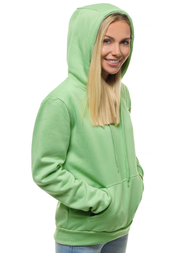 Bluza z kapturem damska ciemnomiętowa OZONEE JS/W02/60Z