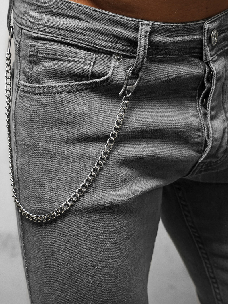 Spodnie jeansowe męskie szare OZONEE O/WE1045