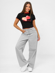 T-shirt damski czarny OZONEE JS/R62639