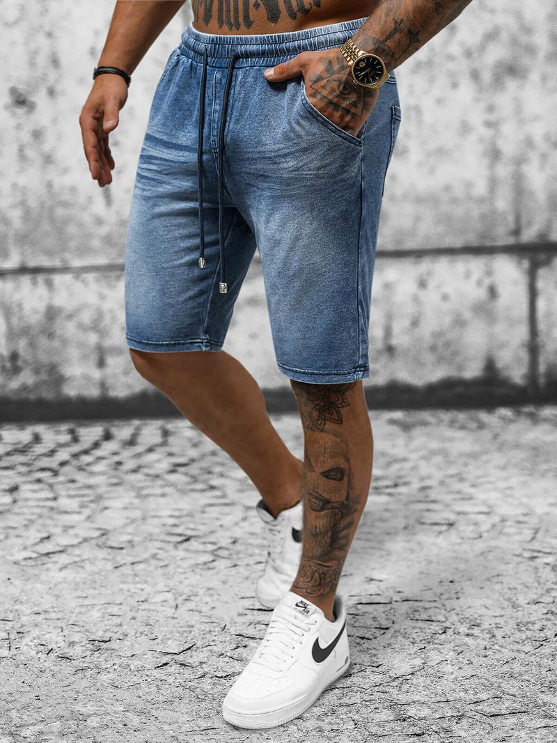 Spodenki męskie jeansowe ciemno-niebieskie OZONEE NB/MP0267BS