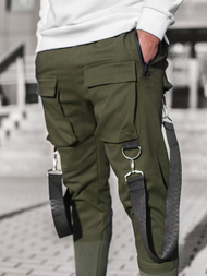 Spodnie męskie chino joggery khaki OZONEE G/11133