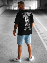 T-shirt męski oversize czarny OZONEE O/3433