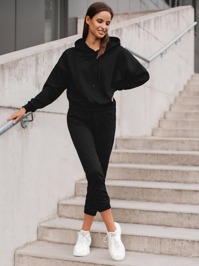 Komplet dresowy dwuczęściowy czarny OZONEE O/MB2041/21