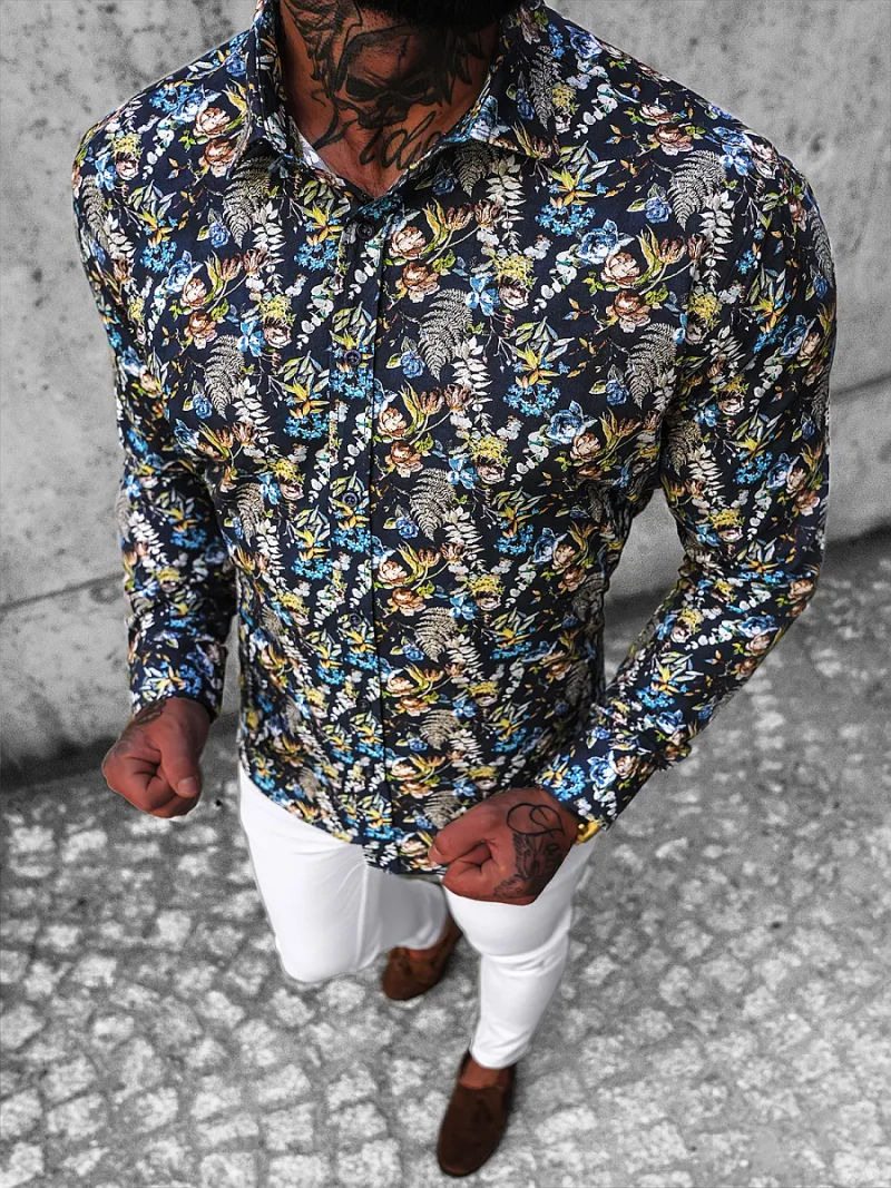 Чоловіча сорочка кольорова OZONEE O/2022Z