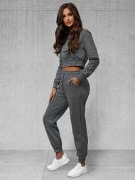 Komplet dresowy dwuczęściowy damski grafitowy OZONEE JS/8C78/5Z