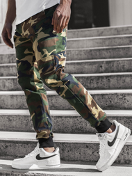 Spodnie męskie chino joggery moro-zielone OZONEE O/11103