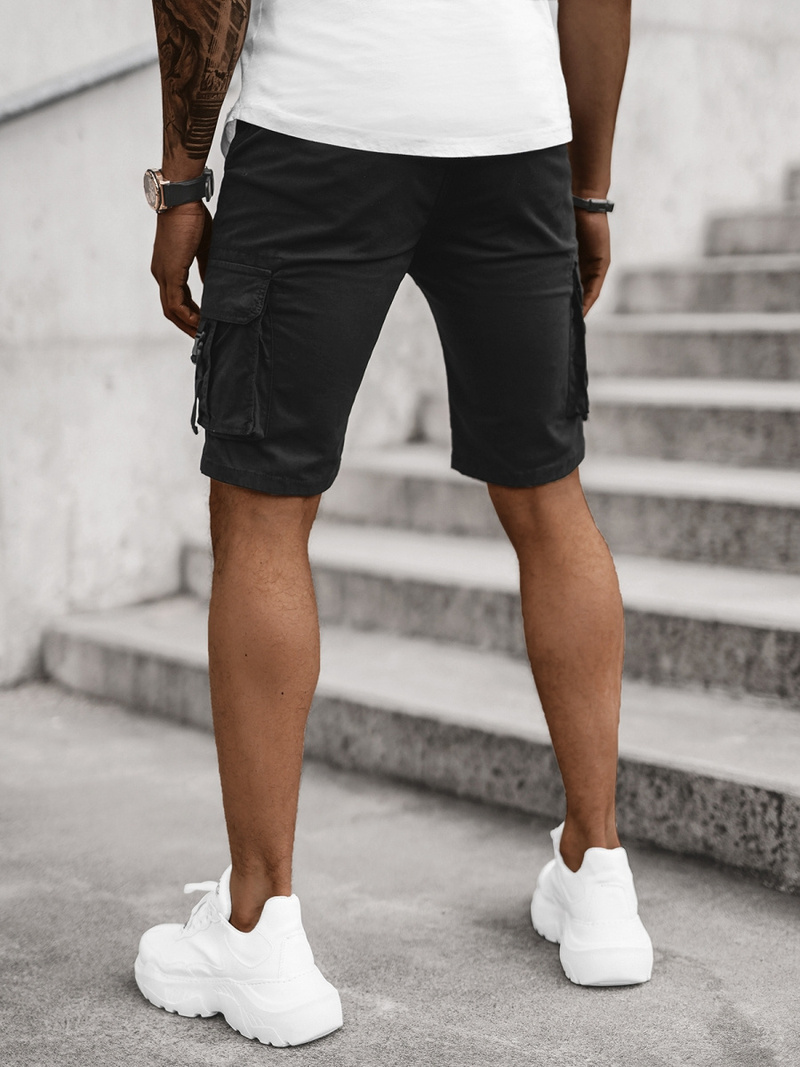 Spodenki męskie chino czarne OZONEE T/BB70009/1