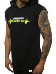 T-Shirt bez rękawów męski czarno-żółty OZONEE MACH/M1211