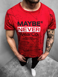 T-Shirt męski czerwony OZONEE JS/SS10915Z