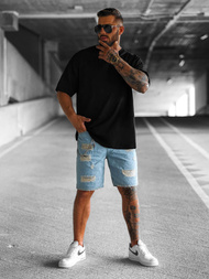 T-shirt męski oversize czarny OZONEE O/3435