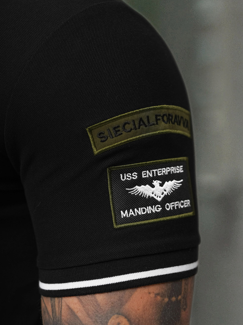 Футболка Поло Чоловіча Чорна OZONEE NB/MT3144