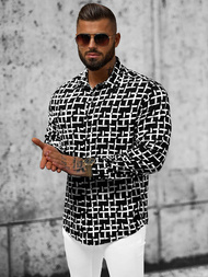 Koszula męska czarno-biała OZONEE E/9000/2Z