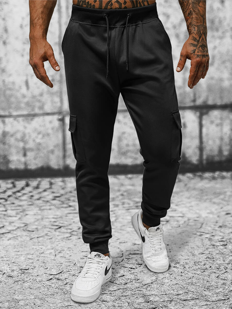 Spodnie dresowe męskie czarne OZONEE JS/8K1130/3